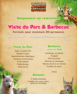 formule barbecue combiné safari et fraxinus entreprise parc animalier monde sauvage safari aywaille