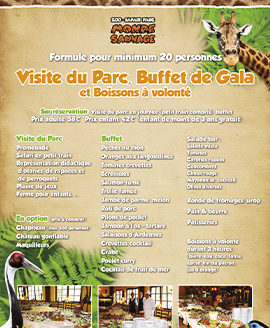 formule buffet combiné safari parc animalier monde sauvage safari aywaille